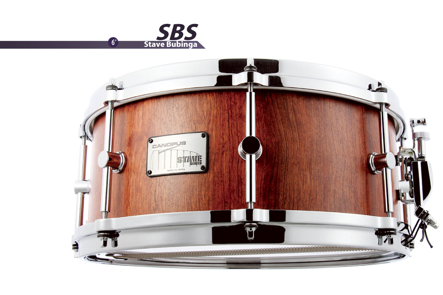 Stave Bubinga Snare Drum