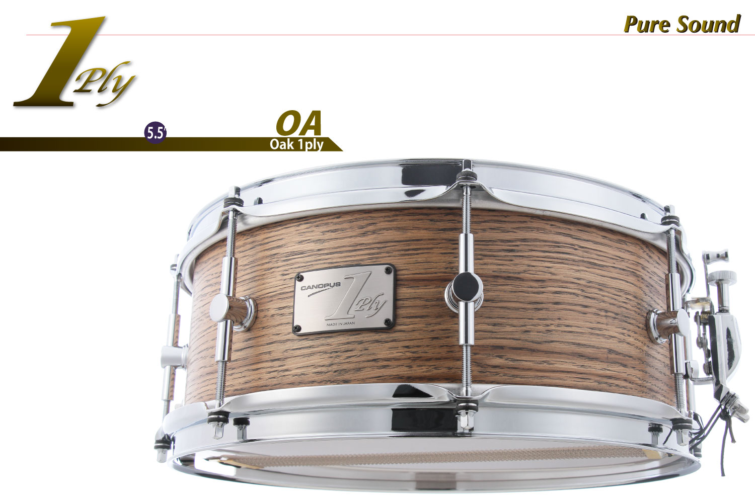 1ply Oak Snare Drum 1プライ オーク スネアドラム